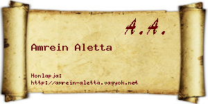 Amrein Aletta névjegykártya